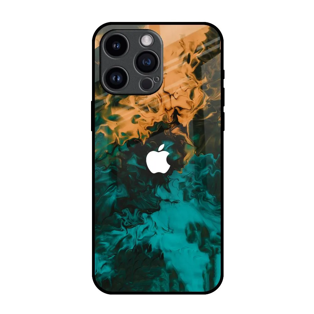 High Durability Watercolor Wave Glass Case for iPhone 14 Pro Max