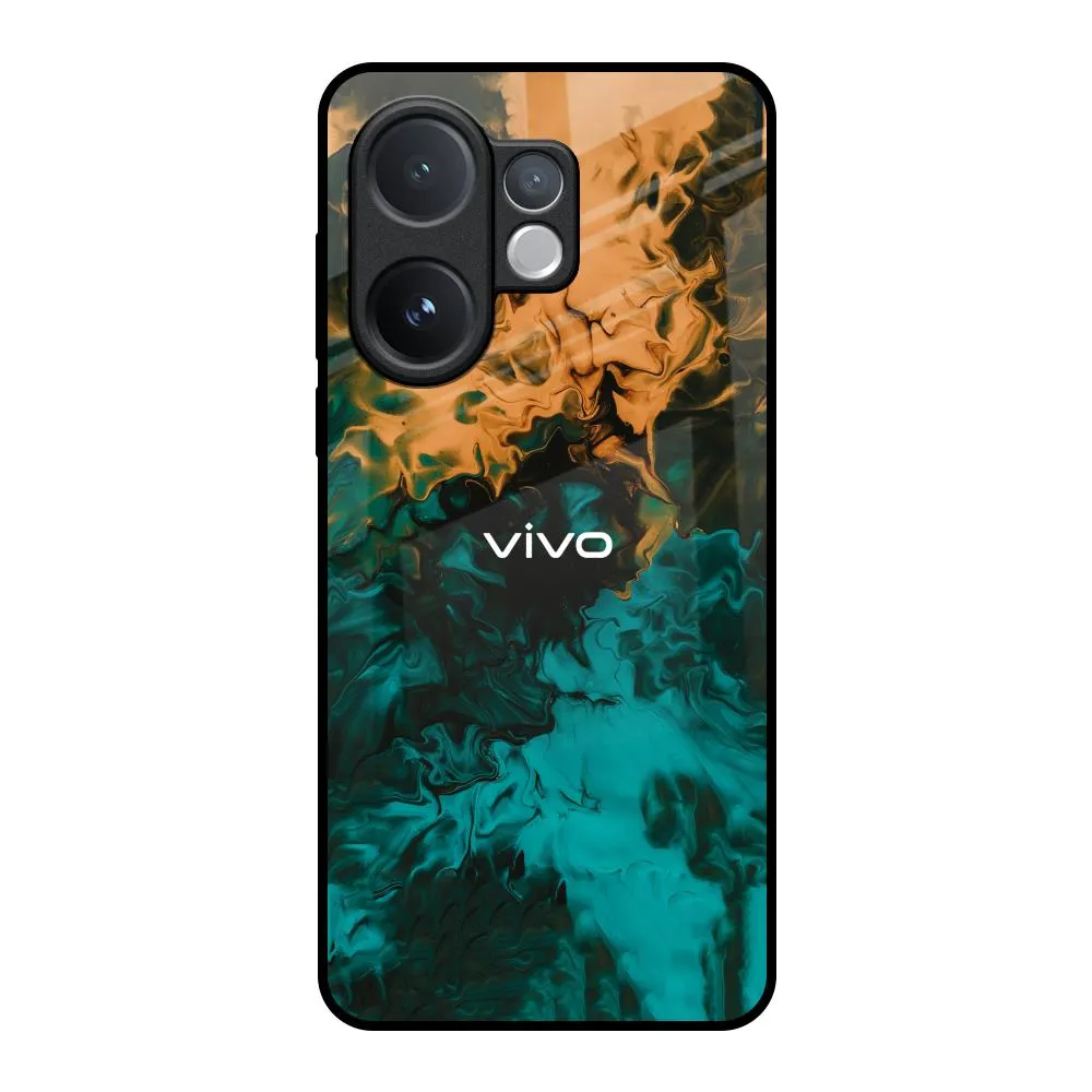 Watercolor Wave Glass Case for Vivo V60 5G Matte Edge