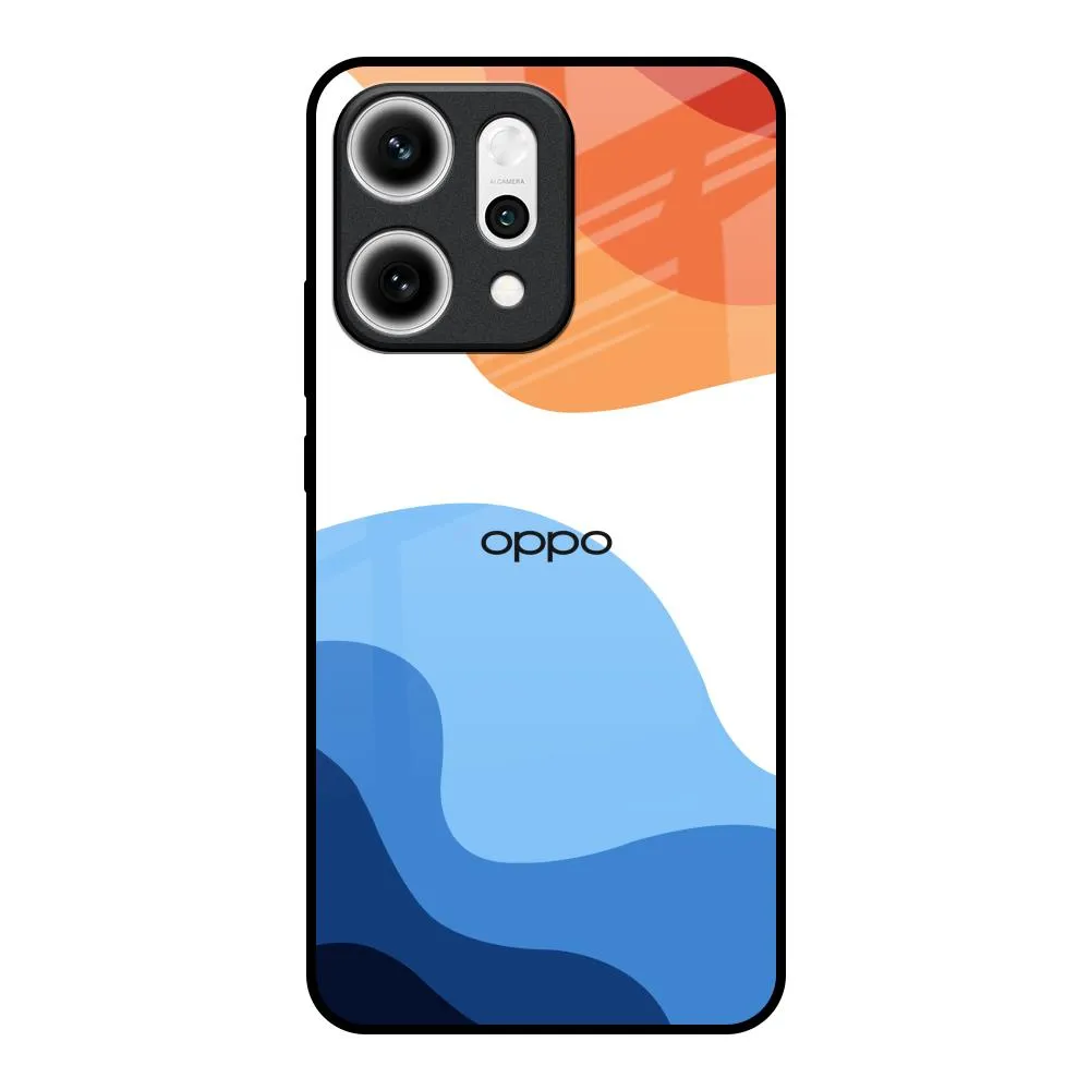 Premium Texture Layer Wavy Color Pattern Glass Case for Oppo Reno14 5G