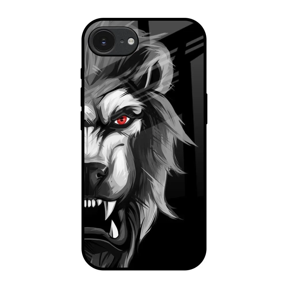 Wild Lion Glass Case for Apple iPhone 16e Smooth Look Texture Modern Design