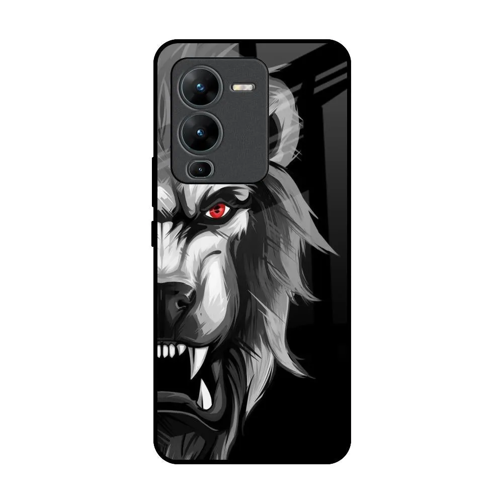 Soft coating Wild Lion Glass Case for Vivo V25 Pro