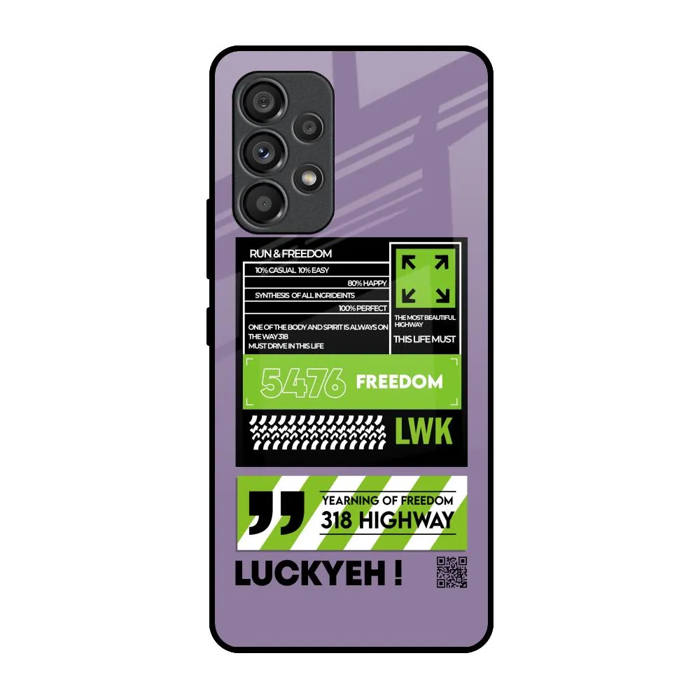 Flexible Material Run & Freedom Glass Case for Samsung Galaxy A53 5G