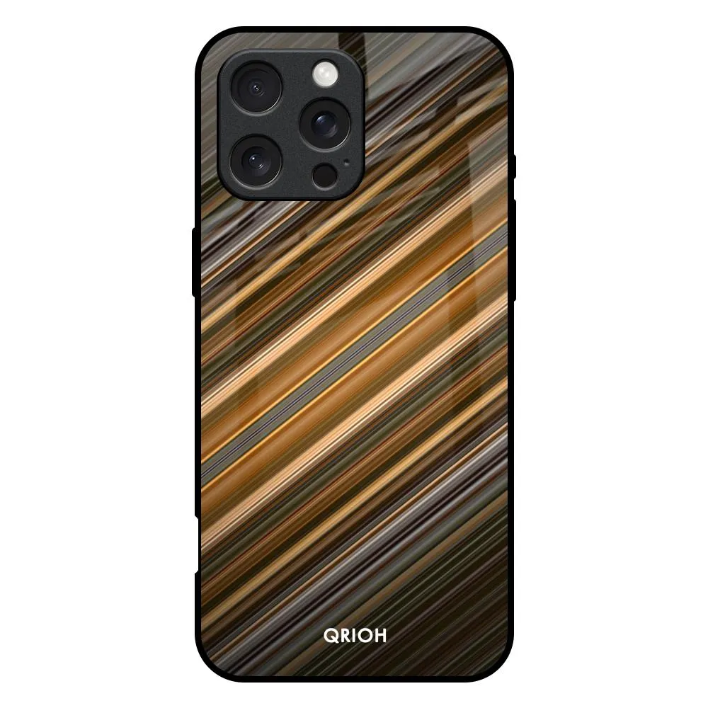 Diagonal Slash Pattern Glass Case for iPhone 16 Pro Max Stylish Color