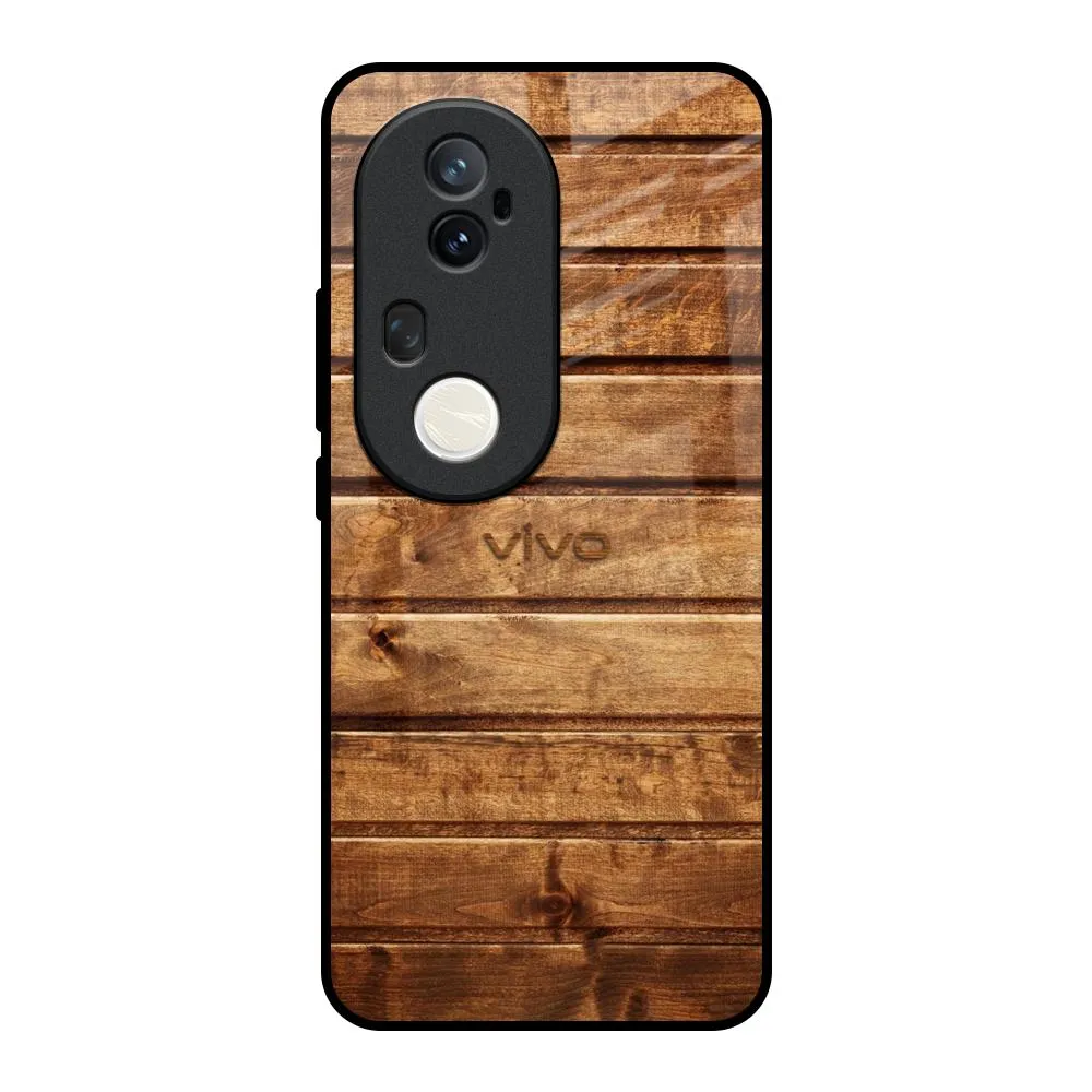 Durable Accessory Elegant Style Wooden Planks Glass Case for Vivo T4 Ultra 5G