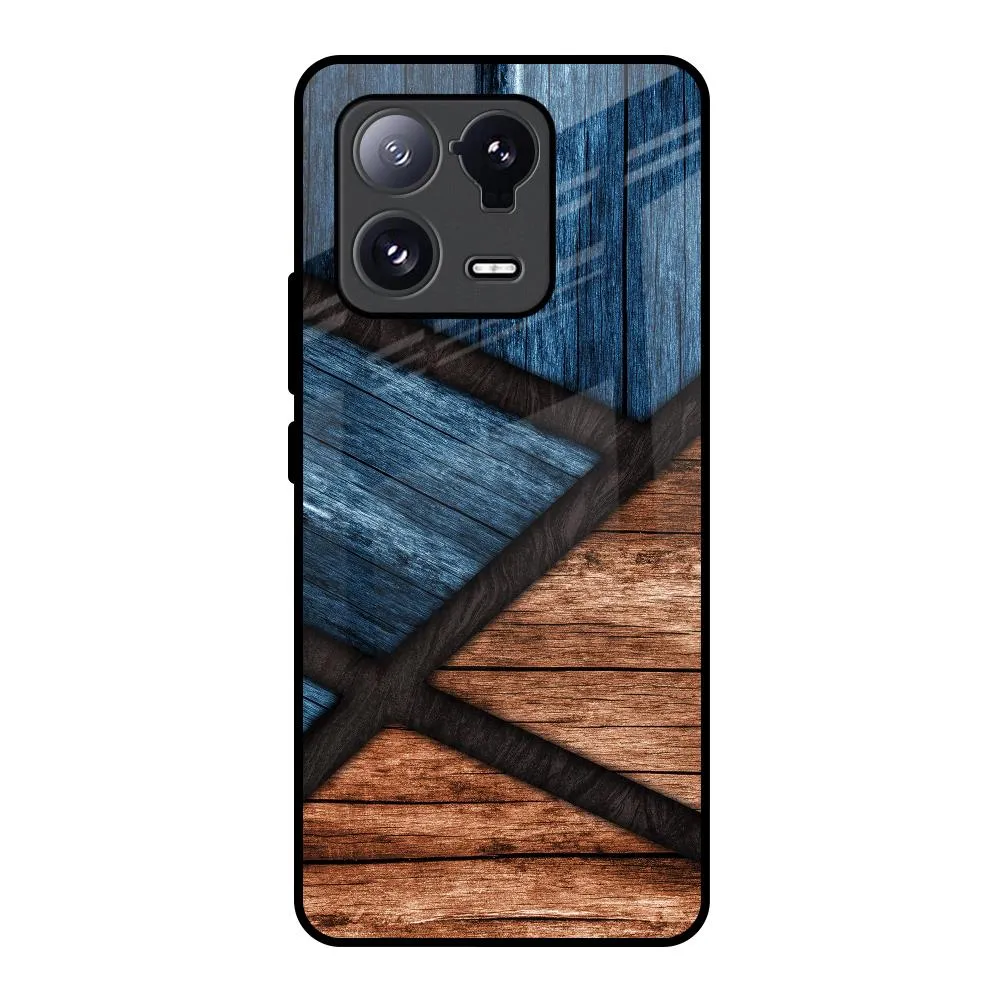 Modern Build Texture Full Coverage Wooden Tiles Glass Case for Mi 13 Pro